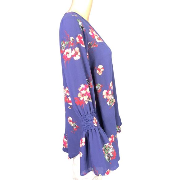 Isabel Maternity Womens Floral Bell Sleeve Pullover Blouse Tunic Top XS - Picture 4 of 11